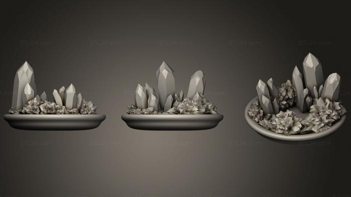 Miscellaneous figurines and statues (Plate Of Crystals, STKR_0903) 3D models for cnc